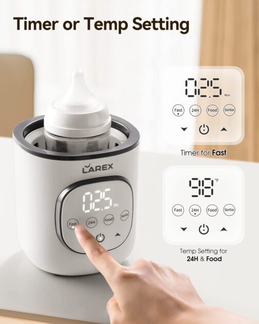 Bottle Warmer, Fast Baby Bottle Warmer for Breastmilk and Formula, with Timer and Accurate Temp Control, 8-in-1 Baby Milk Warmer BPA Free with Digital Display, Bottle Warmers for All Bottles - Image 4