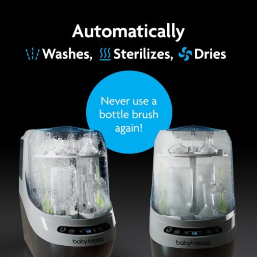 Baby Brezza Bottle Washer Pro - Baby Bottle Washer, Sterilizer + Dryer - All in One Machine Cleans Bottles, Pump Parts, & Sippy Cups - Replaces Hand Washing, Bottle Brushes and Drying Racks - Image 2