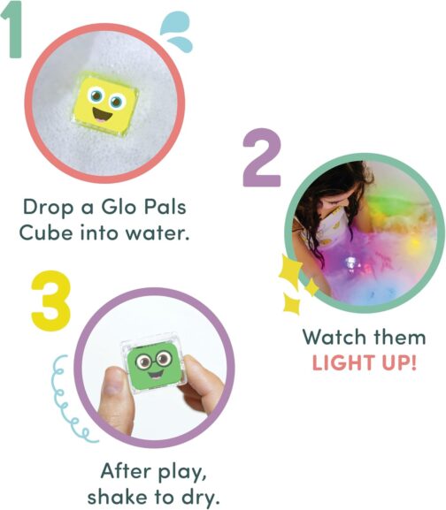 Glo Pals Water-Activated Light-Up Cubes for Sensory Play – 12 Pack - Image 7