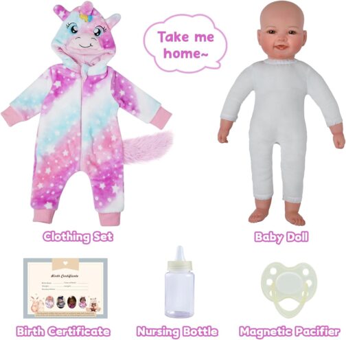 BABESIDE Baby Dolls, 17inch Large Realistic Cute Soft Body Baby Doll Real Life Baby Dolls with Accessories for 3+ Year Old Girls Gifts, Pretend Play, Collection - Image 6