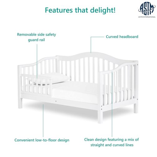 Austin Toddler Day Bed in White, Greenguard Gold Certified 54x30x29 Inch (Pack of 1) - Image 5