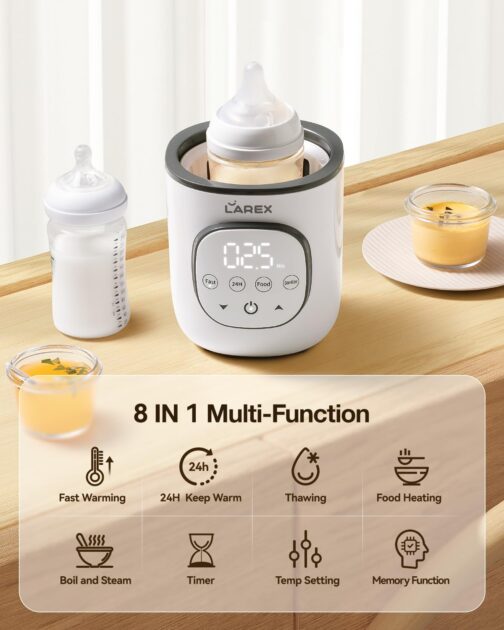 Bottle Warmer, Fast Baby Bottle Warmer for Breastmilk and Formula, with Timer and Accurate Temp Control, 8-in-1 Baby Milk Warmer BPA Free with Digital Display, Bottle Warmers for All Bottles - Image 2