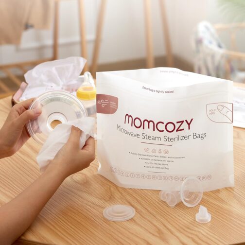 Momcozy Larger Microwave Steam Sterilizer Bags, 8 Count Travel Sterilizer Bags for Breast Pump Parts/Baby Bottle, 20 Uses Per Bag, Breastpump Accessories for Momcozy S9 Pro/S12 Pro/V1/V2, NOT for M5 - Image 6