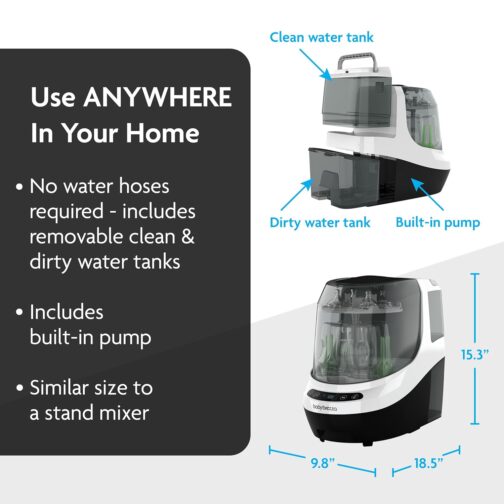 Baby Brezza Bottle Washer Pro - Baby Bottle Washer, Sterilizer + Dryer - All in One Machine Cleans Bottles, Pump Parts, & Sippy Cups - Replaces Hand Washing, Bottle Brushes and Drying Racks - Image 3