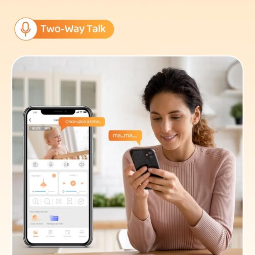 Smart Baby Monitor with Camera and Audio including 32GB TF Card,2K HD Secure WiFi Smartphone Baby Monitors with App, 2-Way Talk, Super Night Vision, Humidity & Temperature Sensor, Cry Detection - Image 4