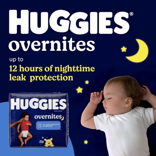 Huggies Size 3 Overnites Baby Diapers Overnight Diapers, Size 3 (16-28 lbs), 132 Ct (2 Packs of 66) - Image 3