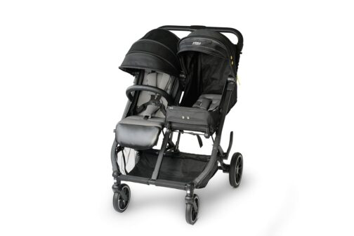 Double Stroller Side by Side Double Stroller Newborn and Toddler, Swivel Wheels, One Hand Folding, Compact Size, from birth up to 48.5 lbs per seat