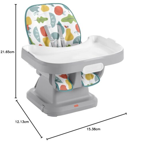 Fisher-Price Baby to Toddler High Chair SpaceSaver Simple Clean Portable Dining Seat & Booster with Washable Deep Tray & Liner, Pearfection - Image 7