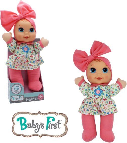 Baby's First Giggles Baby Doll Toy with Floral Top, Plastic, Washable Surface, Life-Like' Feel, for All Ages - Image 5