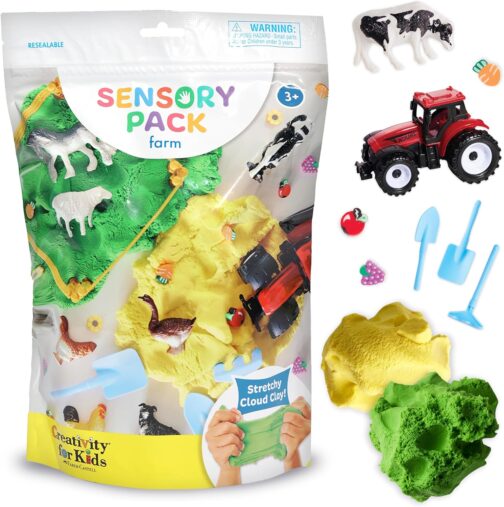 Creativity for Kids Sensory Pack Farm, Sensory Toys for Toddlers 3-4+, Pretend Play Farm Animals Toys for Kids, Toddler Travel Toys and Activities