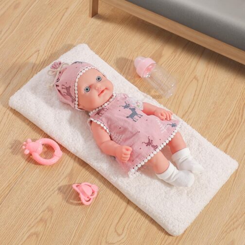 12in Baby Doll Toys for 2 + Year Old Girl Gift Box with delicately Dressed Doll Bottle Rattle Pacifier and a Blanket - Image 2