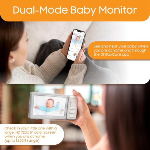 CHILLAX Giraffe Pro Max Baby Monitor – Video Baby Monitor with Full HD 1080p Camera and 5” 720P Video Parent Unit, Privacy Protection Switch, Auto Dimming LED, Gooseneck, 2-way Audio, Night Vision - Image 5