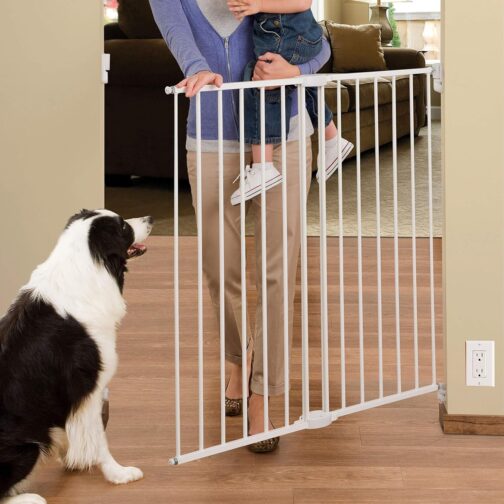 Munchkin® Extending XL™ Tall and Wide Baby Gate, Hardware Mounted Safety Gate for Stairs, Hallways and Doors, Extends 33" - 56" Wide, Metal, White - Image 6