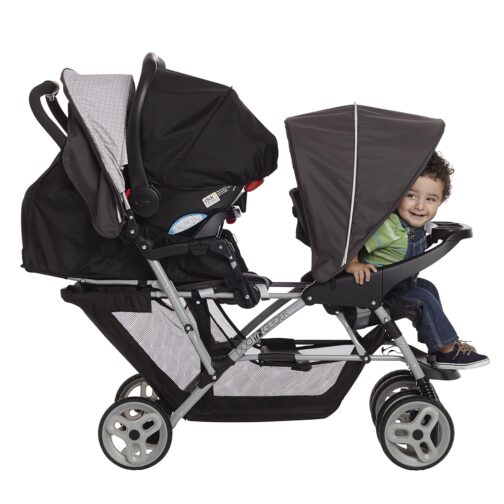 Graco DuoGlider Double Stroller | Lightweight Double Stroller with Tandem Seating, Glacier - Image 7